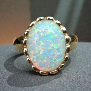 🔥 Badavici Gold Vermeil Opal Ring